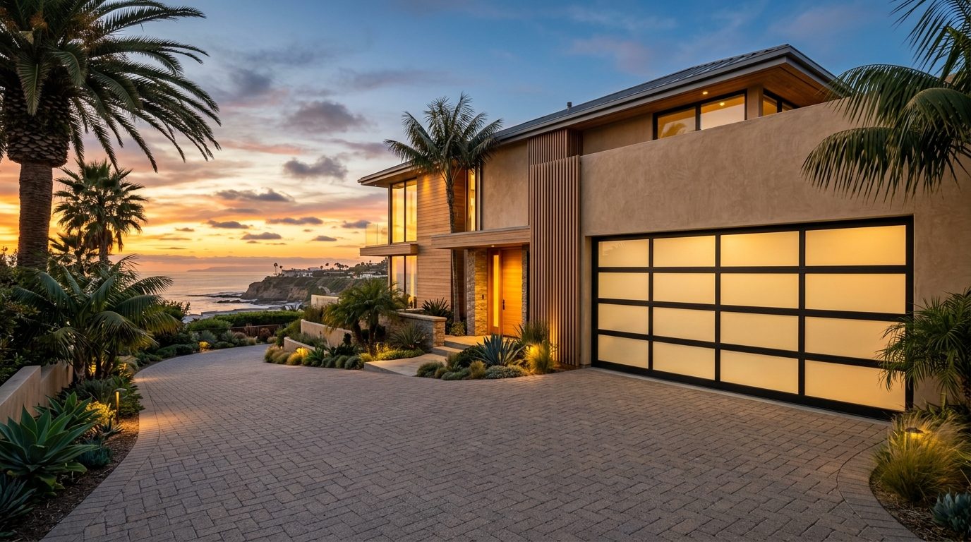 Rawlings Garage Door Services Exterior Closed Garage Door at Twilight